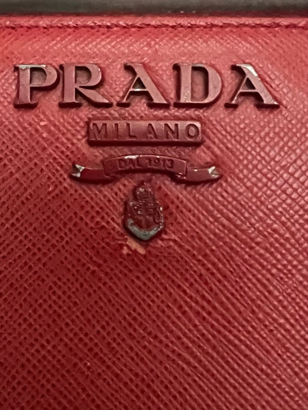 Prada Saffiano Shine Zip Around Wallet in Red - Picture 4 of 10